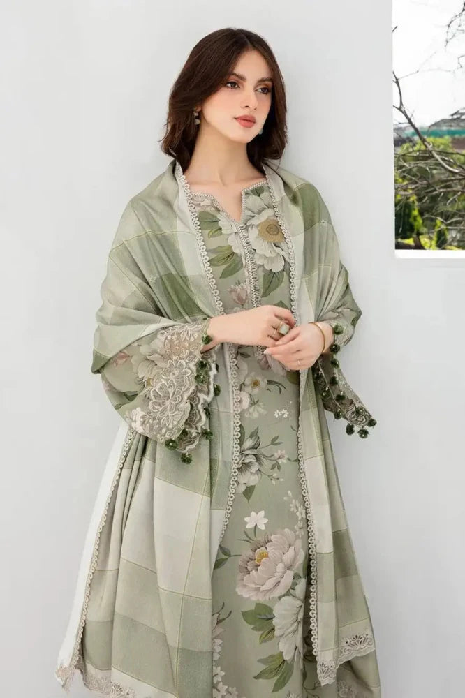 ZN942 - Winter 3PC Dhanak Karandi Printed Suit - ZoniyaClothing