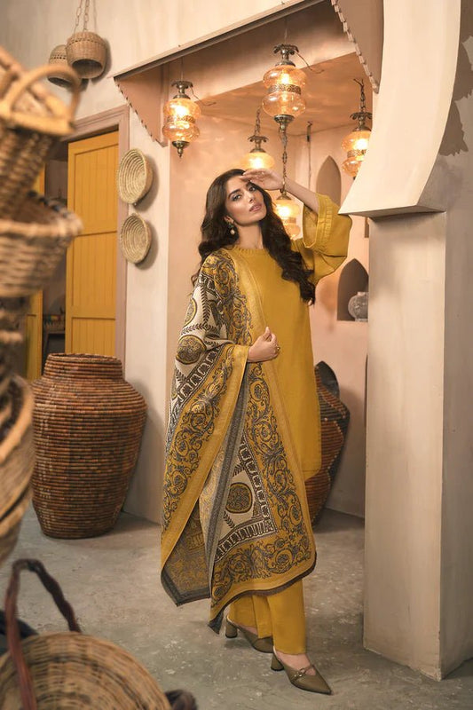 ZN945 - WINTER 3 Piece Dhanak Suit with digital printed wool shawll - ZoniyaClothing