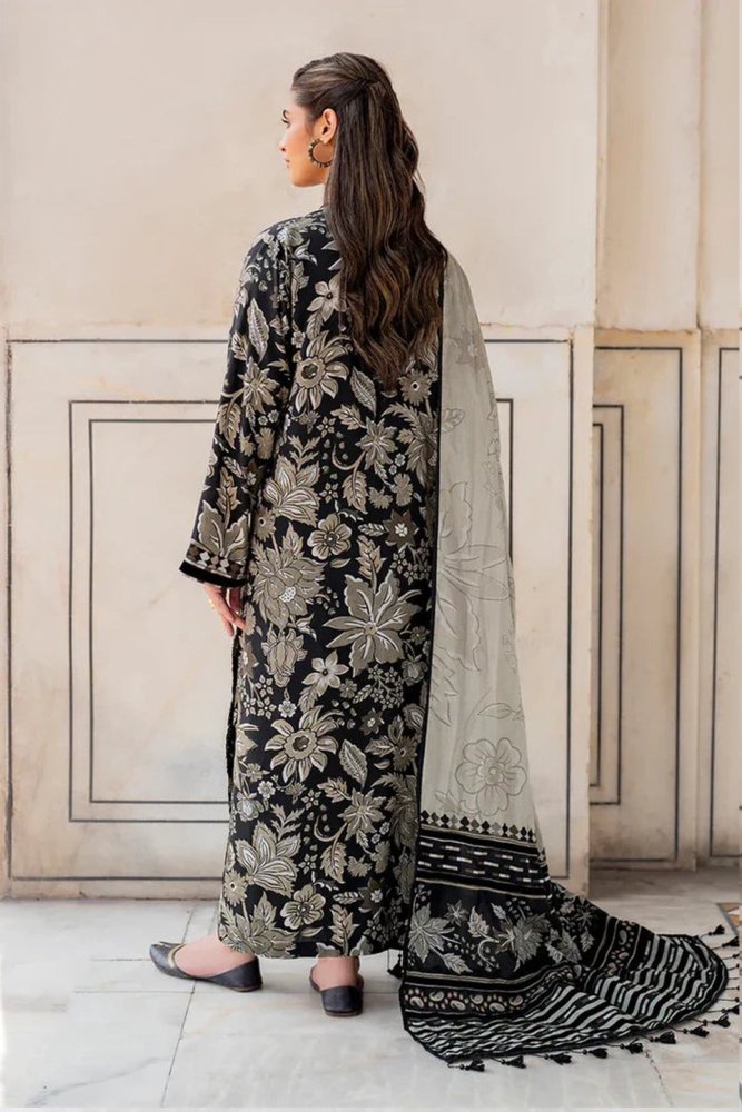 ZN950 - Baroque Winter 3PC Dhanak Karandi Printed Suit - ZoniyaClothing