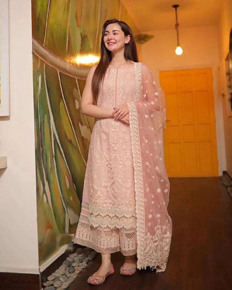 ZN979 - Faiza Saqlain - 3PC Embroidered Lawn Suit - ZoniyaClothing