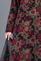 ZN017-Bareeze -Embroided 3pc Lawn dress with embroidered chiffon dupatta