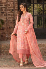 ZN009 - Bareeze - Embroided 3pc Lawn dress with embroidered chiffon dupatta - ZoniyaClothing